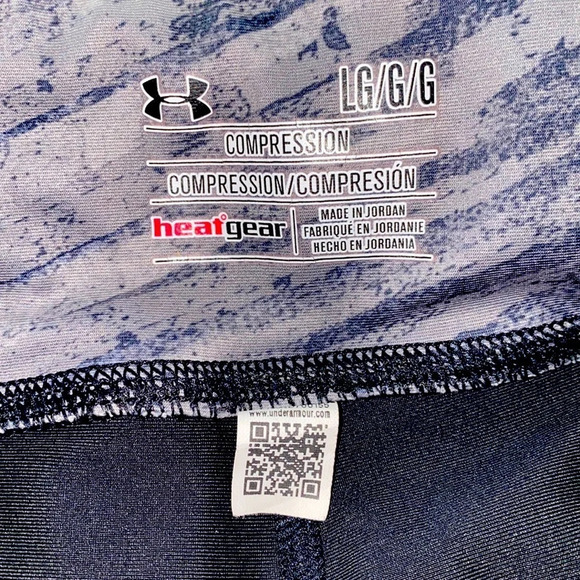 Under Armour heat gear cropped compression leggings Sz L - Picture 6 of 8